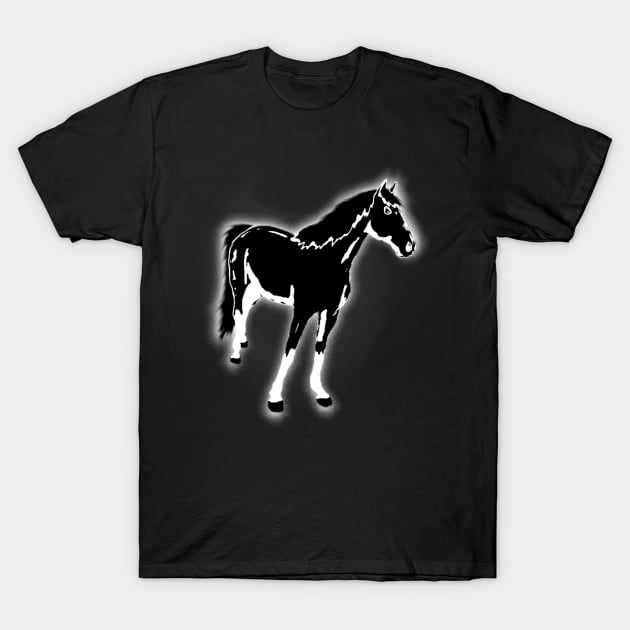 Colorful Animals - black horse T-Shirt by RedHeadAmazona